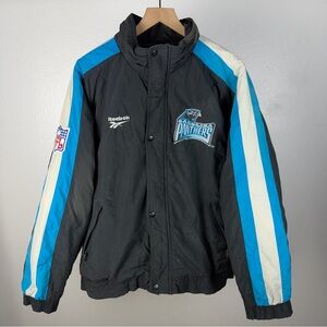 Vintage 90’s Carolina Panthers Puffer Jacket Reebok Pro Line Double Sided Large